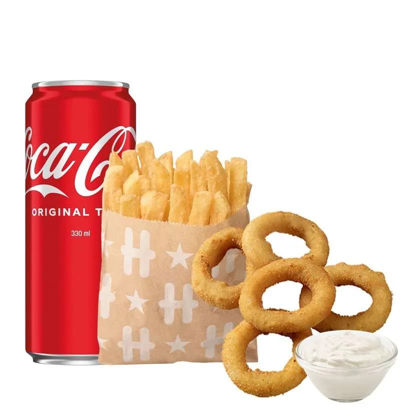 Duży zestaw 5*krążki cebulowe+majonez