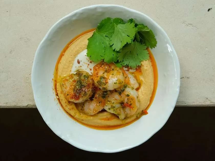 Hummus z krewetkami