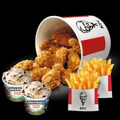 15 Hot Wings, 2x Frytki, 2x Ben&Jerry's 100ml