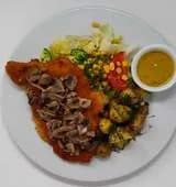 Schab po wiedeńsku z pieczarkami