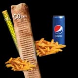 Rollo Amerykańskie wege (mega), frytki, Pepsi 0.33l