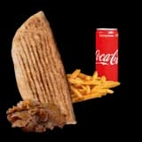 Rollo Kebab samo mięso (średnie), frytki, Coca Cola 0.33l