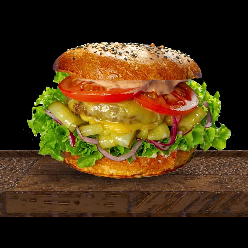 Burger wołowy + frytki