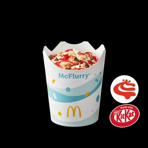 McFlurry® o smaku waniliowym KitKat® z polewą truskawkową