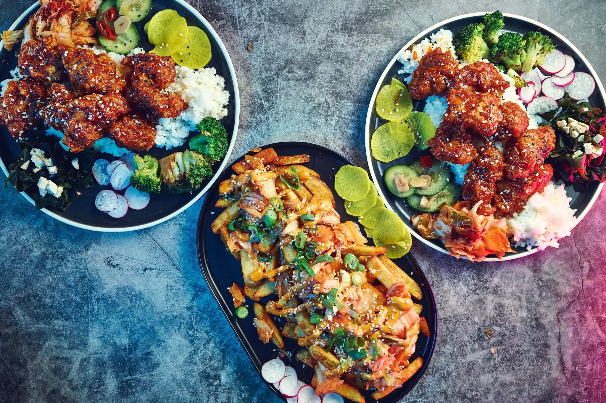 2 x Bibimbap + Kimchi Fries XL (ostre)