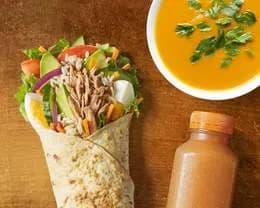 Wrap Tuńczyk Awokado + Zupa + Sok