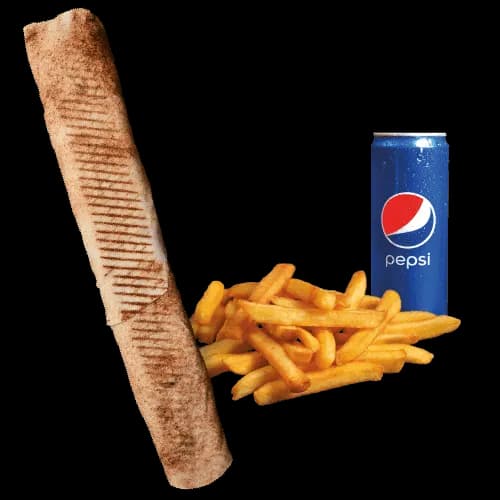 Rollo Kebab (mega), frytki, Pepsi 0.33l