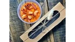 MACZARON z KREWETKAMI i SZYNKĄ PARMEŃSKĄ