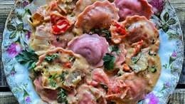 RAVIOLI nadziewane BAKŁAŻANEM i SEREM KOZIM