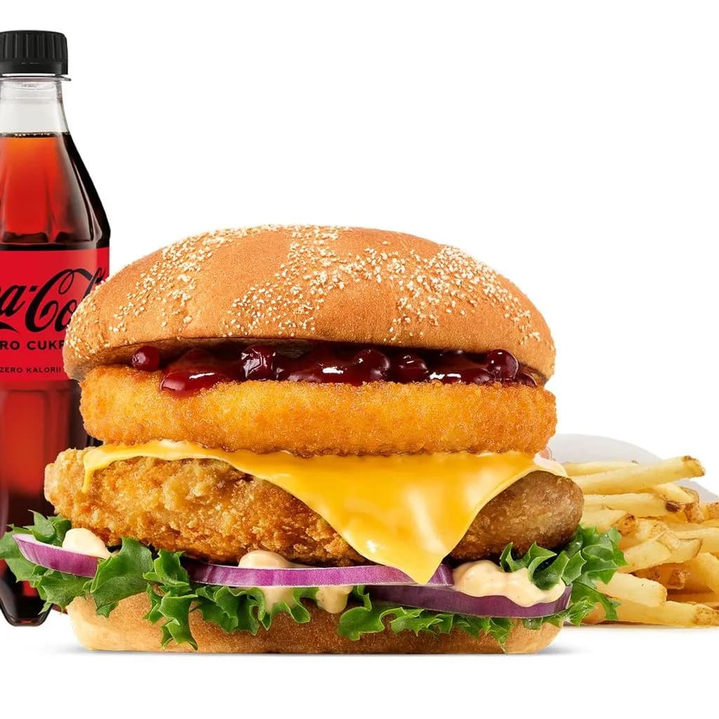 Burger Rywala Crispy Chicken w zestawie