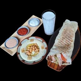 5-Zestaw Tortilla Kebab z Kurczaka Super (WRAP + PRZYSTAWKA HUMMUS + AYRAN)