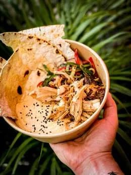 Kurczak Teriyaki / Sałatka azjatycka / Hummus