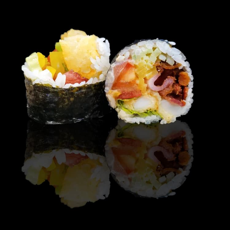 Futomak kalmar w tempurze i boczek