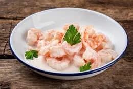 Krewetki tygrysie 16/20 b/g w sosie śmietankowym 200g