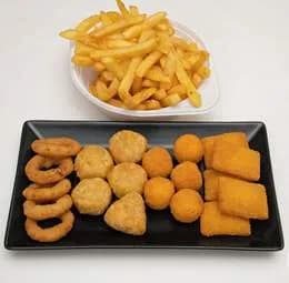 Cheeseball 5szt/cheesenugget 5szt/cheesepillow5szt/onionrings5szt/1-Frytki