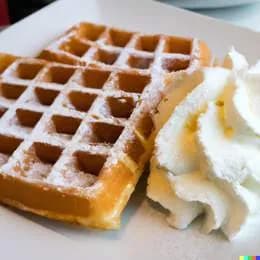 Gofry z cukrem i śmietaną