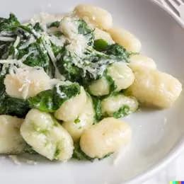 Kopytka ze szpinakiem i śmietaną