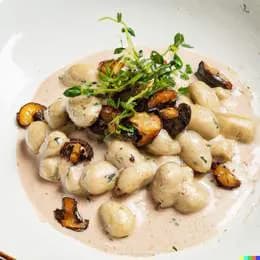 Kopytka z sosem pieczarkowym