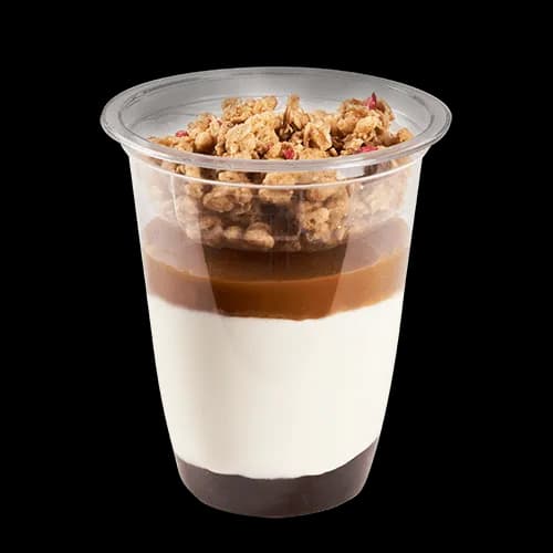 Jogurt czekoladowo-karmelowy z granolą owocową 320g