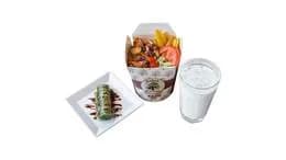 2 - zestaw kebab kurczak - duży box, ayran, baklawa pistacjowa