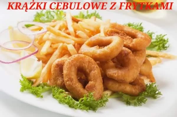 Krążki cebulowe 8szt + frytki