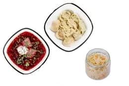 Zupa, Pielmieni i Sałatka zestaw 3