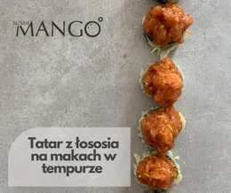 Tatar łosoś na makach w tempurze