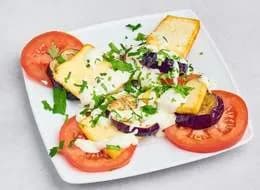 Brinjol and cheese salad