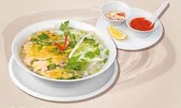 Wietnamska zupa Pho z kurczakiem duża