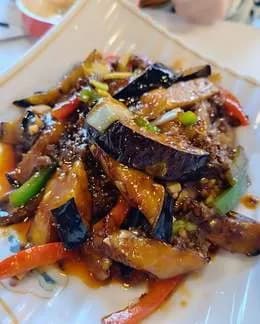 Bakłażan(Bio)duszony z wołowiną i czosnkiem 鱼香茄子