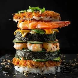 Sushi burger z krewetką gotowaną