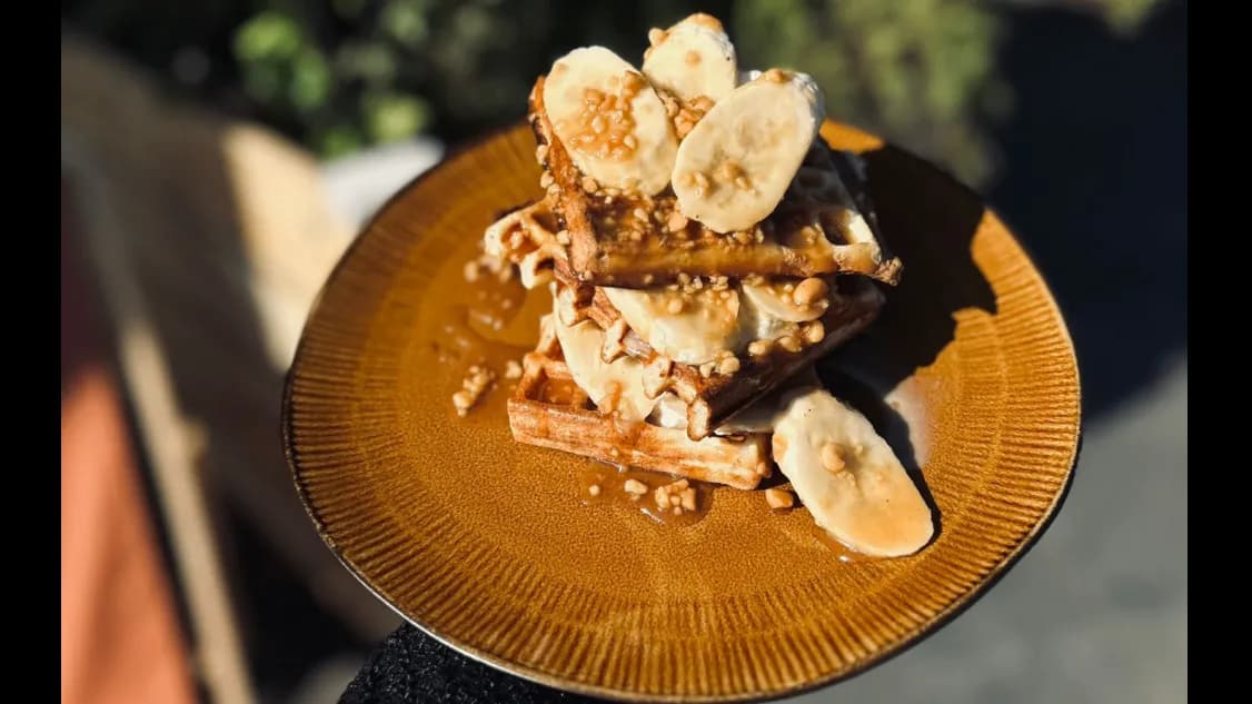 Gofr na słodko z bananem