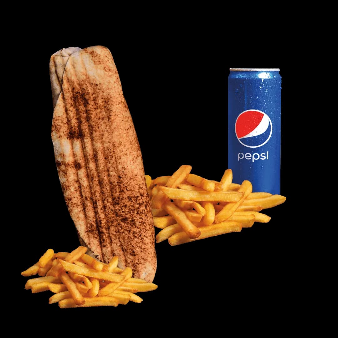 Rollo Amerykańskie wege (małe), frytki, Pepsi 0.33l