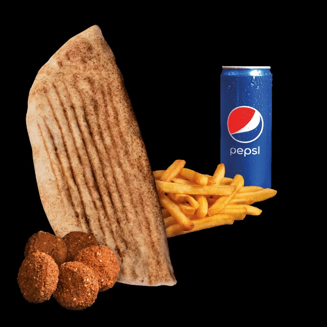 Rollo Wegetariańskie (średnie), frytki, Pepsi 0.33l