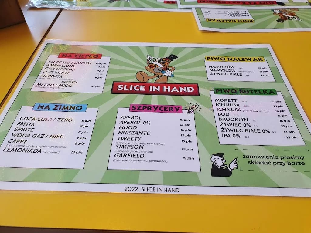 Slice in Hand pizza & drinks