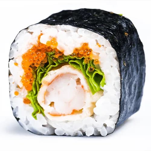 With roasted prawns and flying fish caviar (8 pcs/205g)