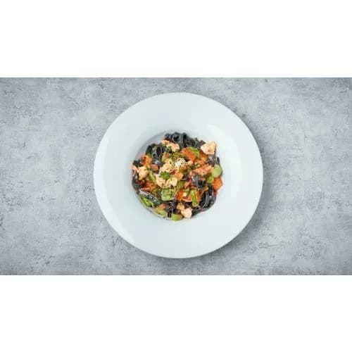 Tagliatelle Nere Con Gamberi e Asparagi