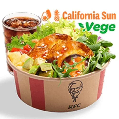 California Sun Poke Bowl z sałatą i halloumi + Napój