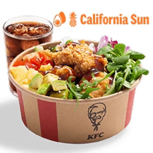 California Sun Poke Bowl z ryżem i bitesami + Napój