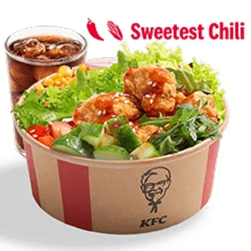 Sweetest Chilli Poke Bowl z sałatą i bitesami + Napój