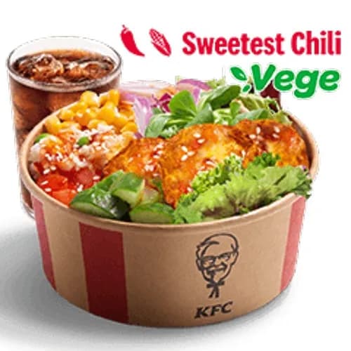 Sweetest Chilli Poke Bowl z ryżem i halloumi + Drink