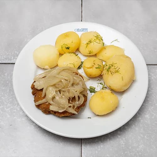 Rump steak with onion 150g
