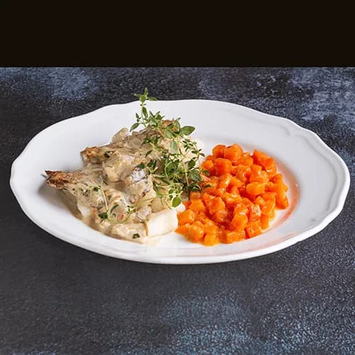 Veal escalopes in mushroom sauce