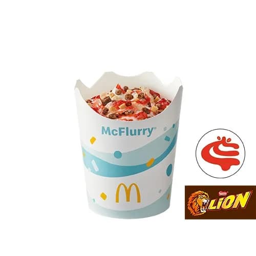 McFlurry® o smaku waniliowym Lion® z polewą truskawkową