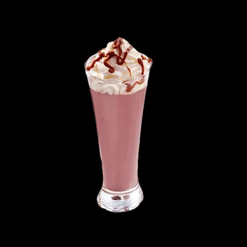 Iced white chocolate with blackcurrant and caramel