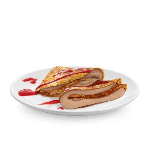 Crepes with chocolate cheese and strawberry mousse