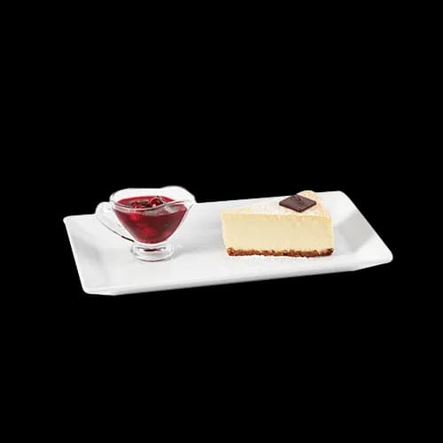 Cheesecake with white chocolate and cherries on wine