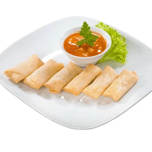 Mini spring rolls stuffed with fresh vegetables (vege)