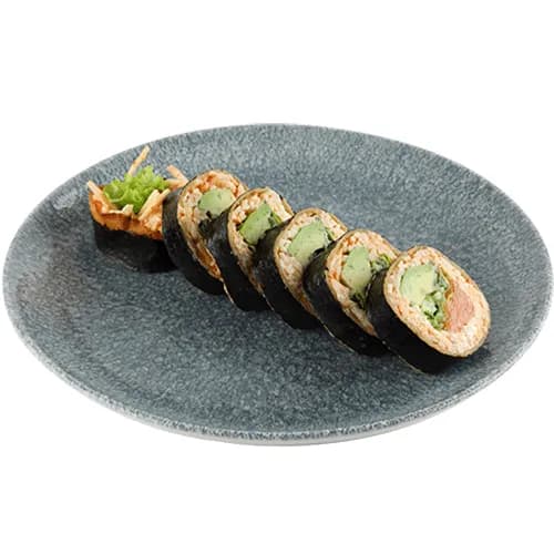 Futomaki sashimi z łososiem i limonkową sałatką surimi