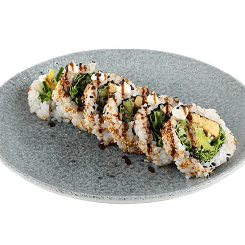 Uramaki ze smażonym tempehem i sezamem kimchi vegan6 szt.